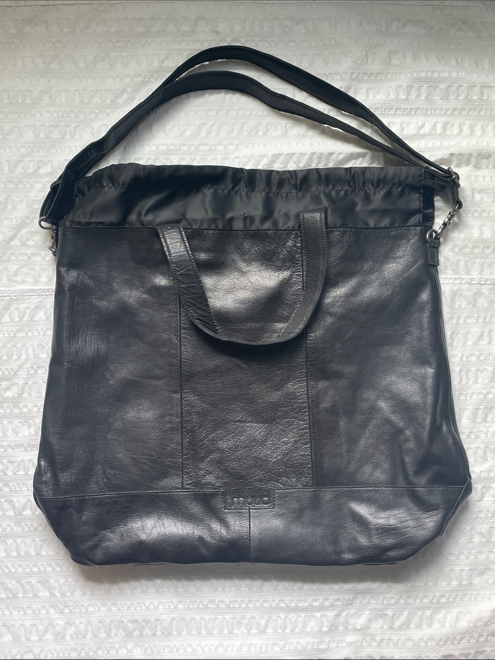 EUC Muud Lofoten XL Premium Leather Project Bag & Tote Black - Includes Strap